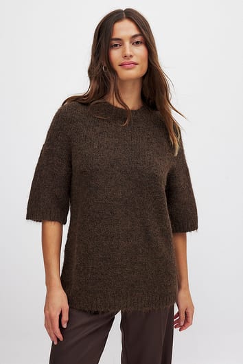 Pull en laine marron 
